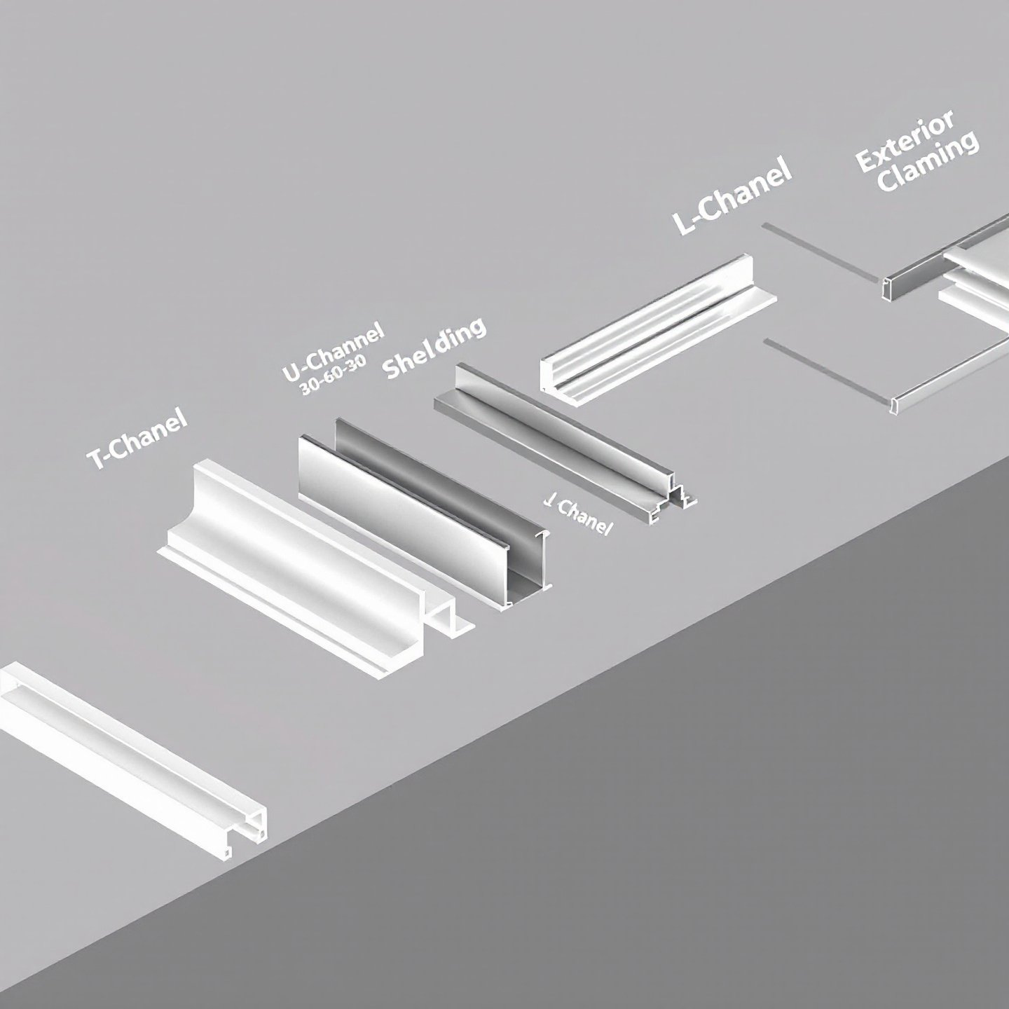 different types of led aluminum channel profiles for varied applications