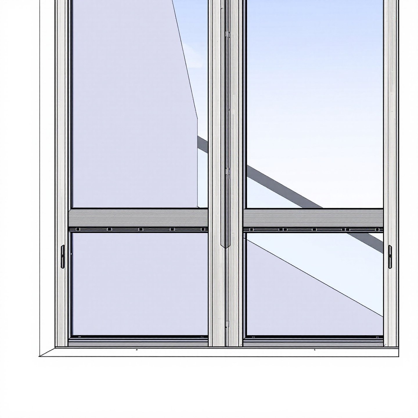 aluminum windows with integrated trickle vents for better airflow