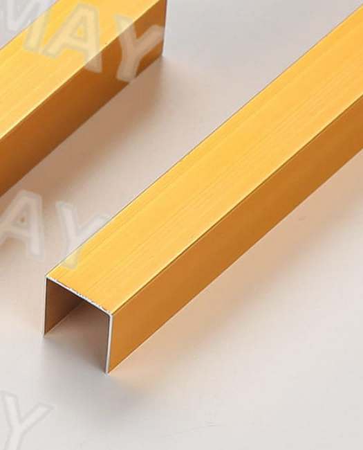 Gold Colored Brushed Anodized Aluminum Channel image